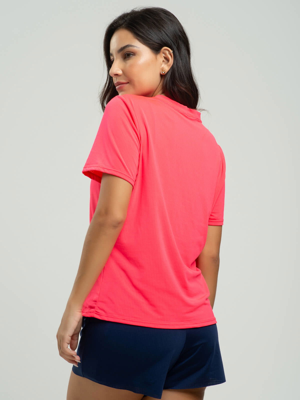 Blusa Manga Curta Fitness Rosa - Vicbela