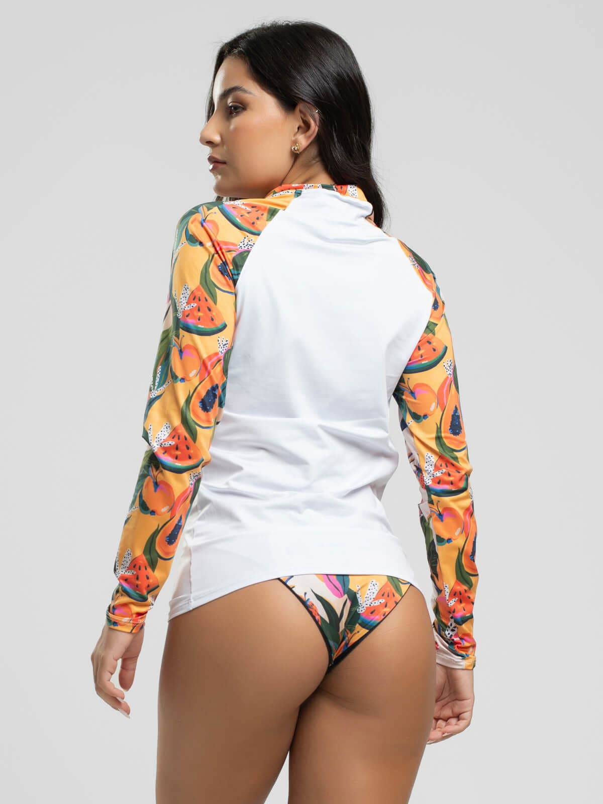 Blusa Proteção UV Feminina Estampada Mamão - Vicbela