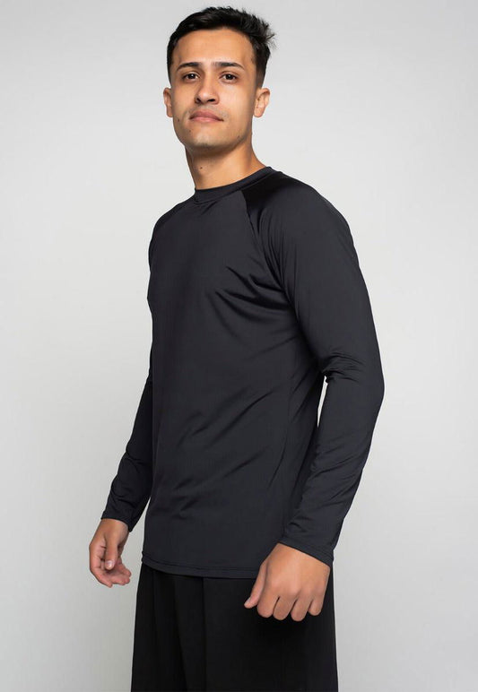 Blusa Proteção UV Lisa Masculina Preto - Vicbela