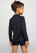 Blusa Proteção UV Masculina Infantil Preto - Vicbela