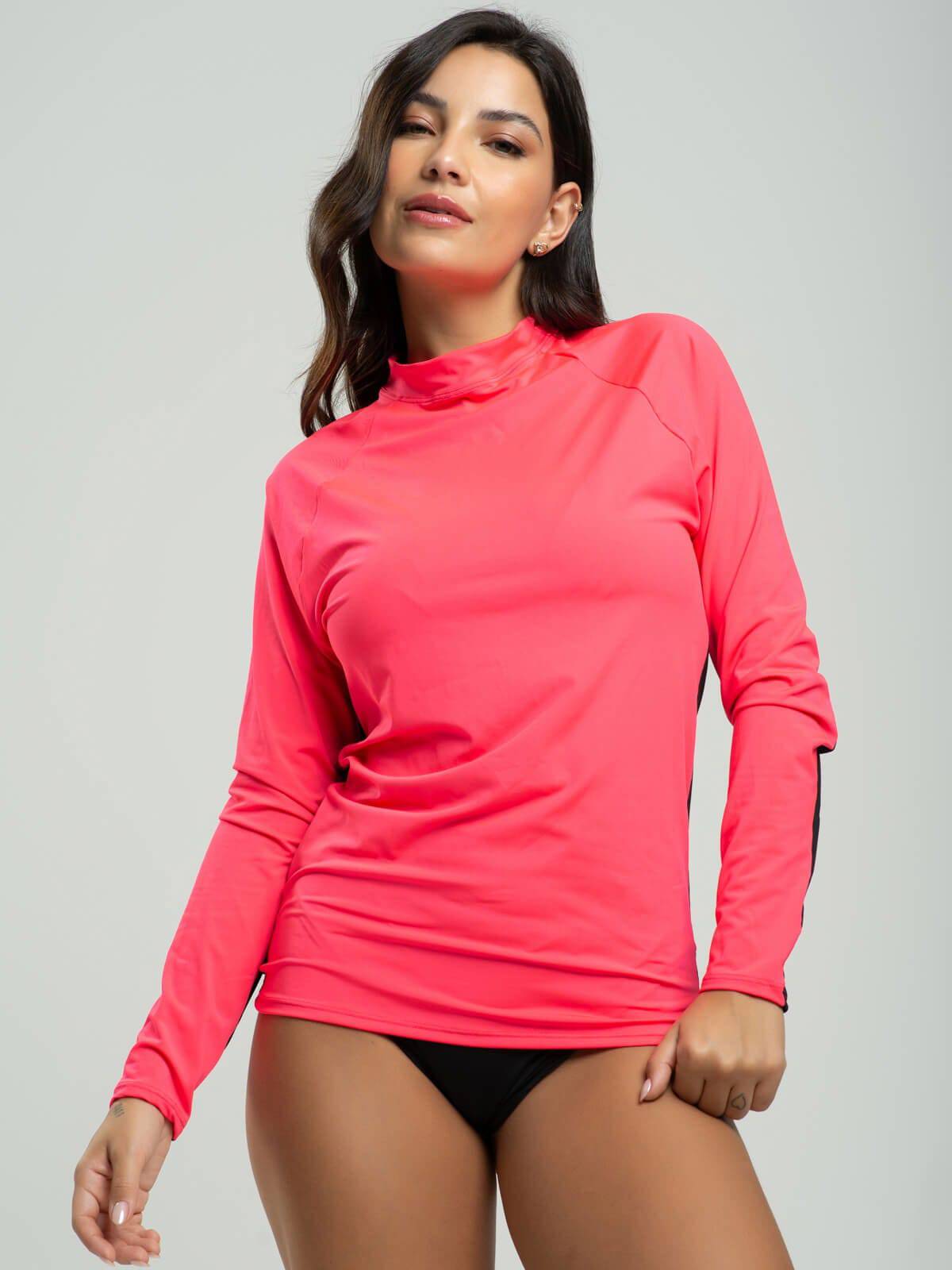 Blusa Proteção Uv Faixa nas Costas Rosa - Vicbela