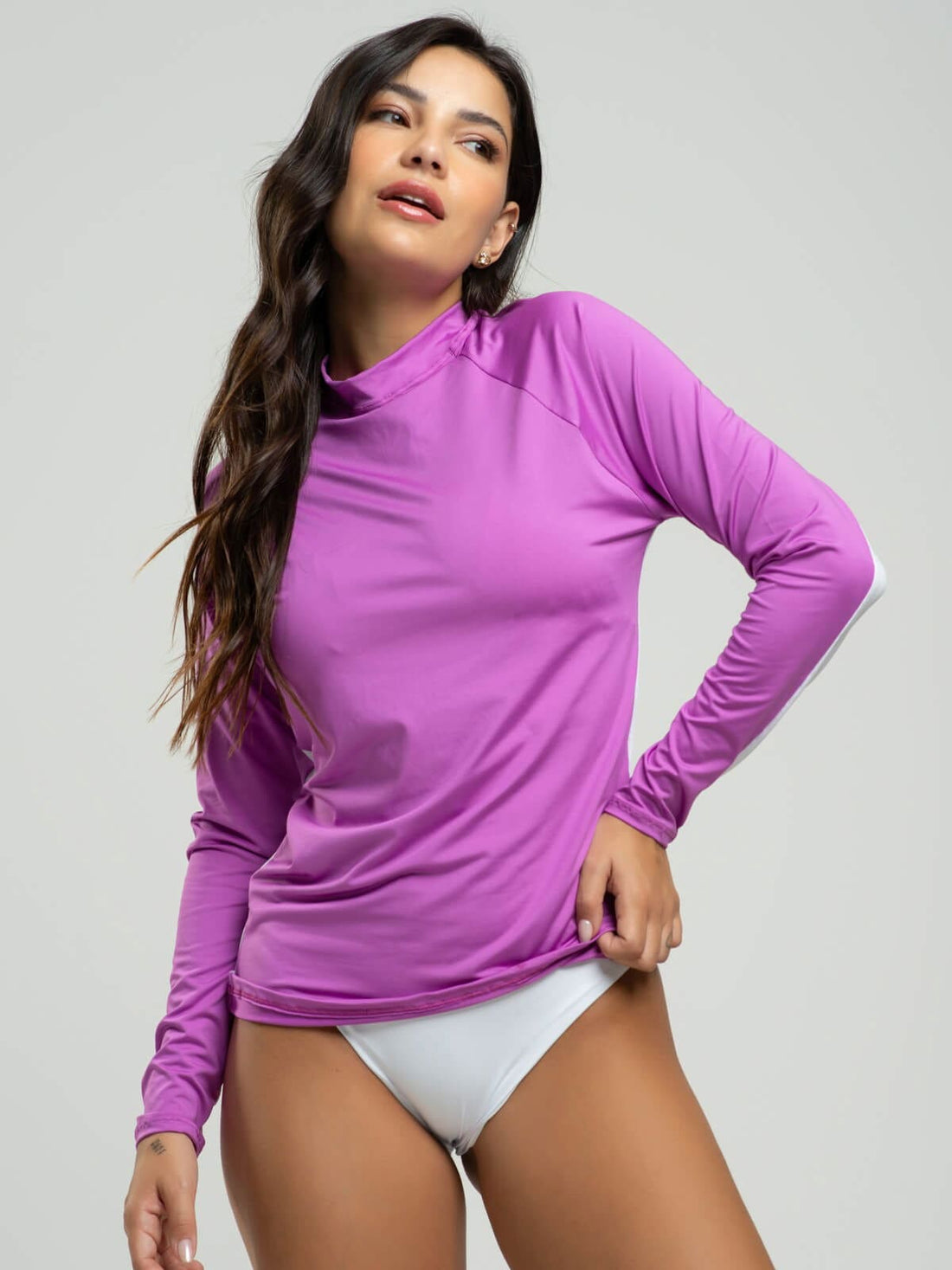 Blusa Proteção Uv Faixa nas Costas Roxo - Vicbela