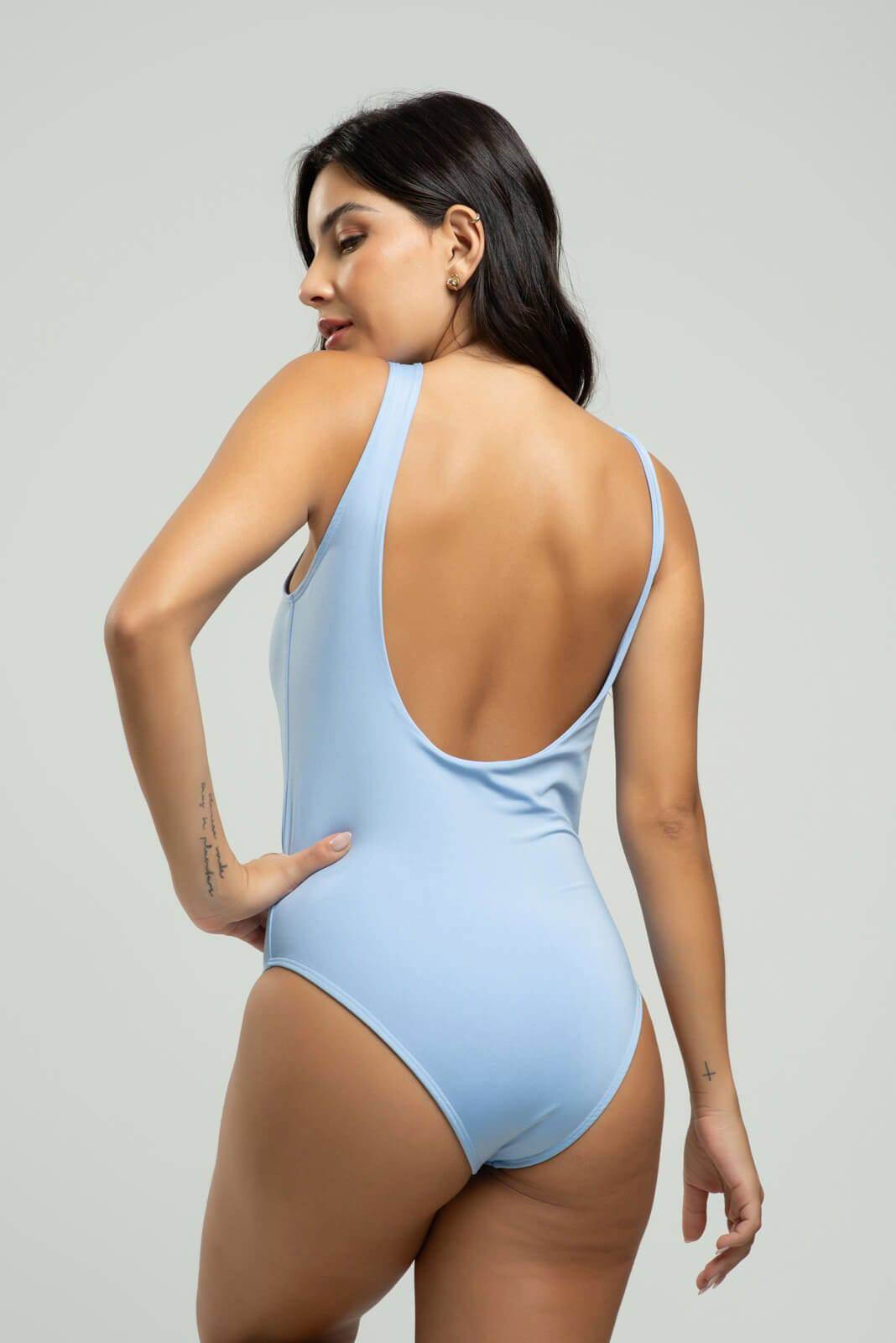 Body Maiô Regata Liso Azul Serenity - Vicbela