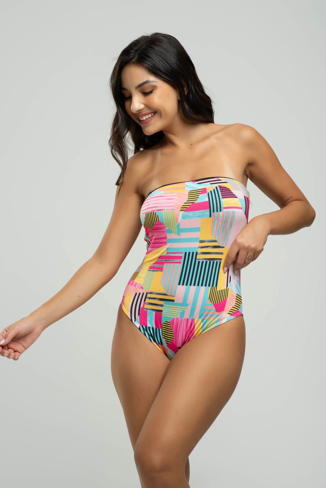 Body Maiô Tomara Que Caia Estampado Amarelo - Vicbela