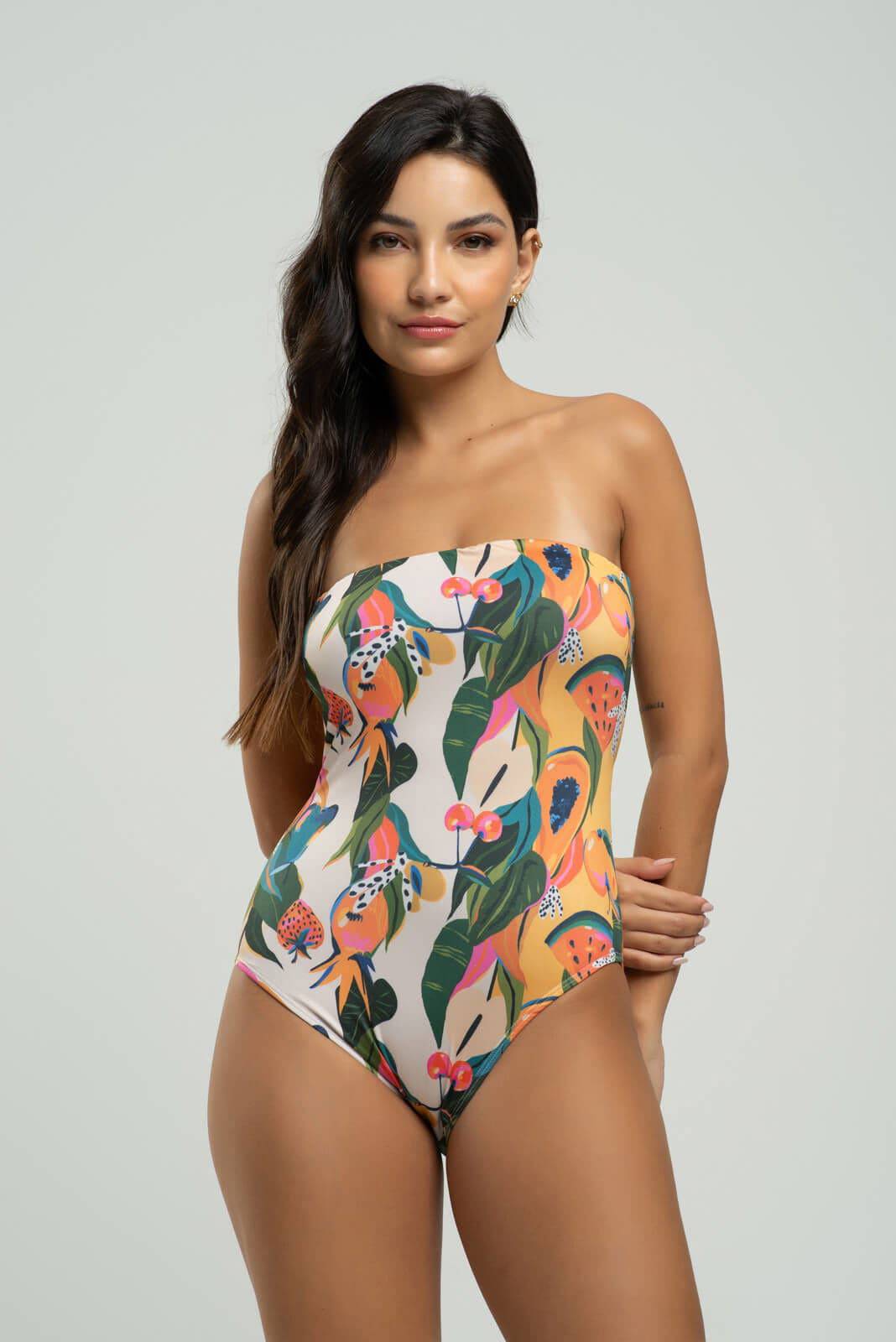 Body Maiô Tomara Que Caia Estampado Mamão - Vicbela