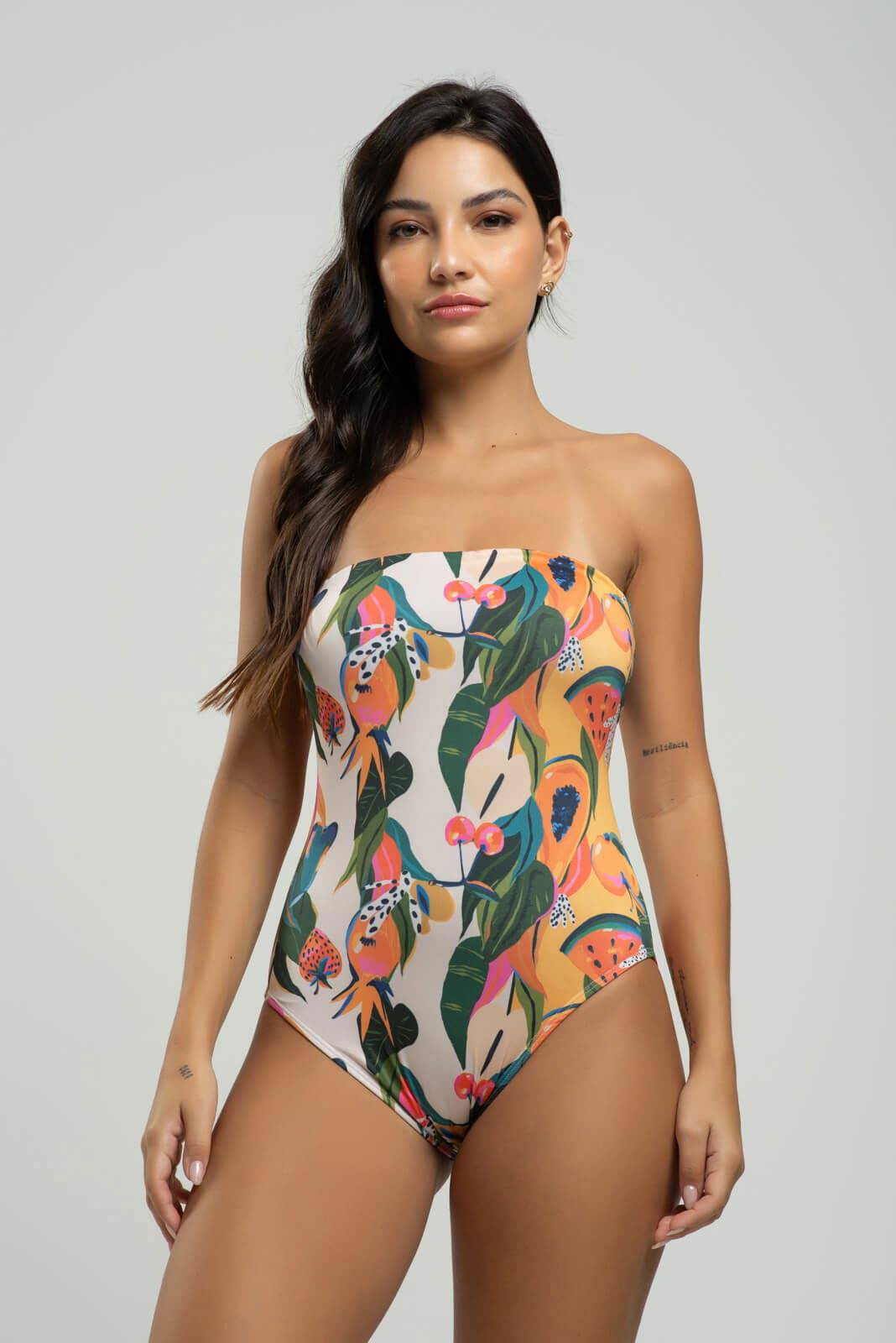 Body Maiô Tomara Que Caia Estampado Mamão - Vicbela