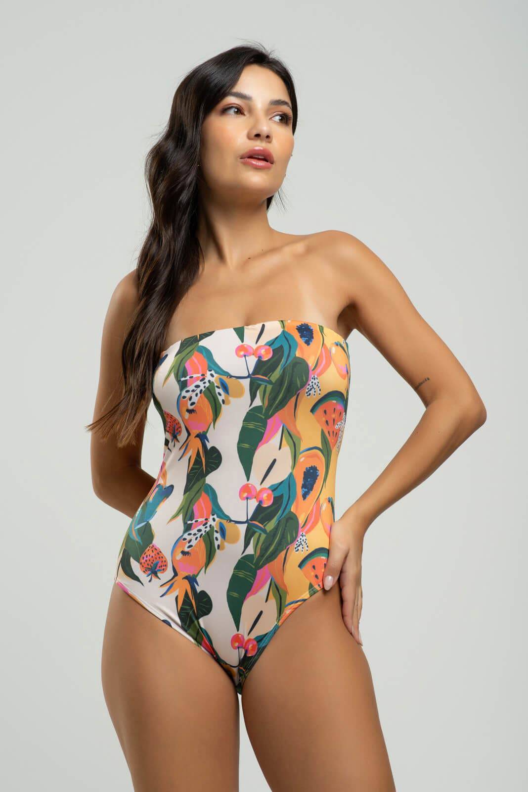 Body Maiô Tomara Que Caia Estampado Mamão - Vicbela