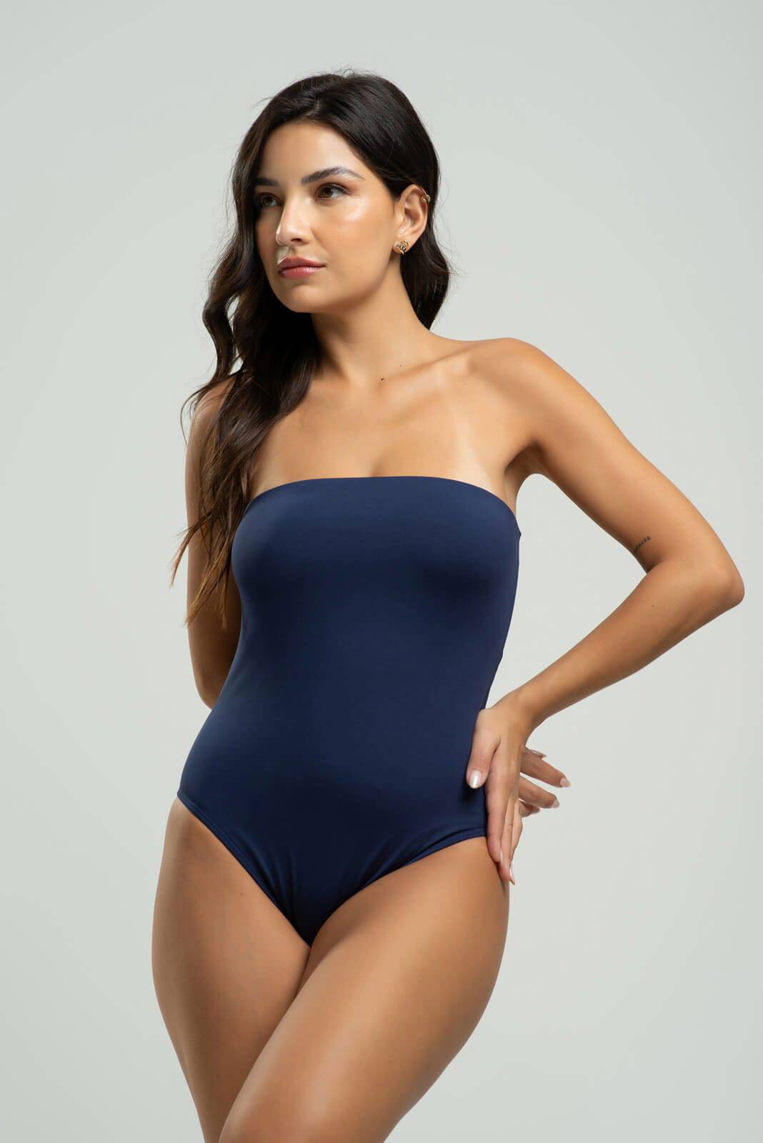 Body Maiô Tomara Que Caia Liso Azul Marinho - Vicbela