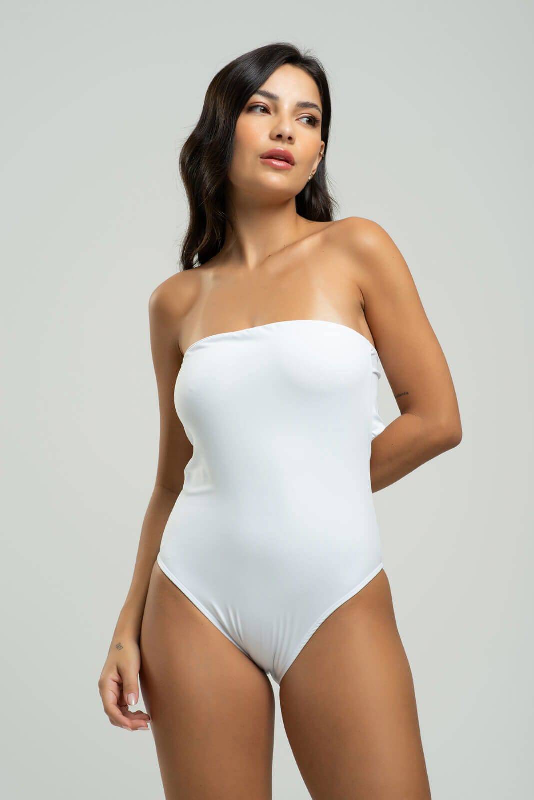 Body Maiô Tomara Que Caia Liso Branco - Vicbela