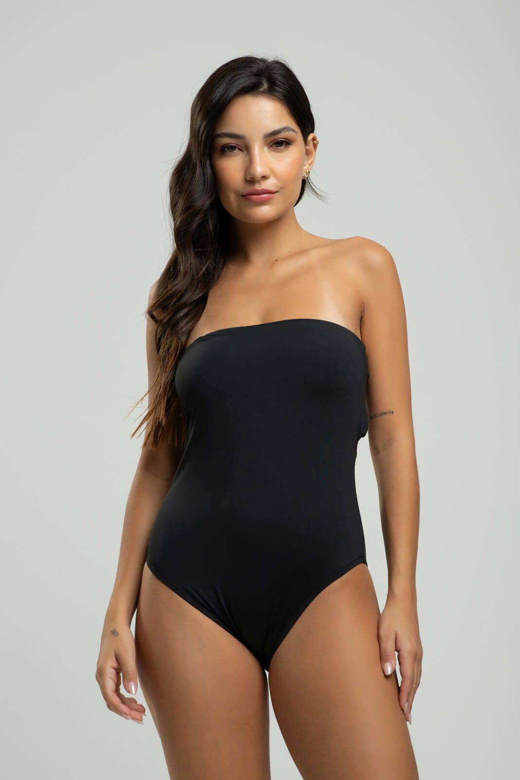 Body Maiô Tomara Que Caia Liso Preto - Vicbela