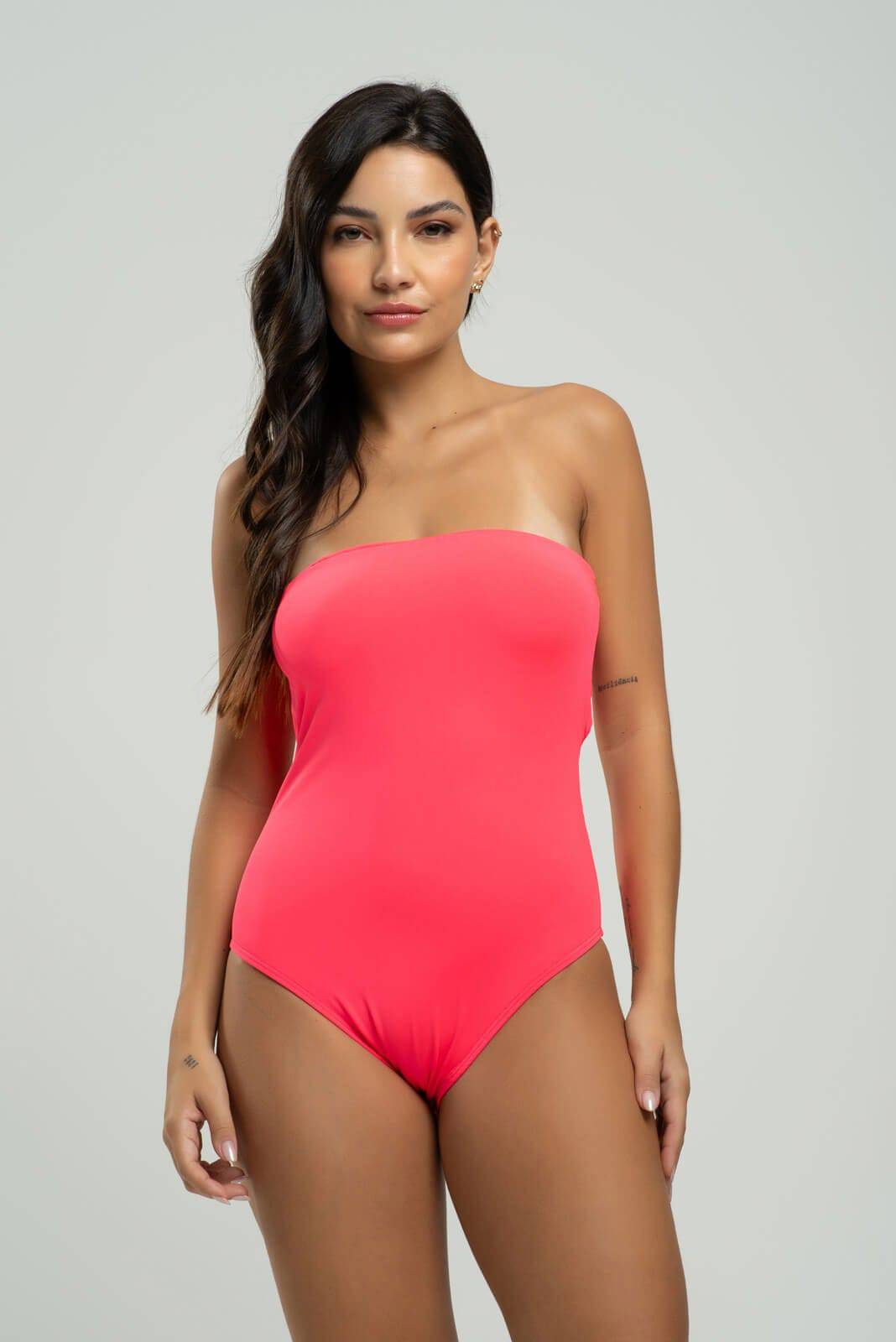 Body Maiô Tomara Que Caia Liso Rosa - Vicbela