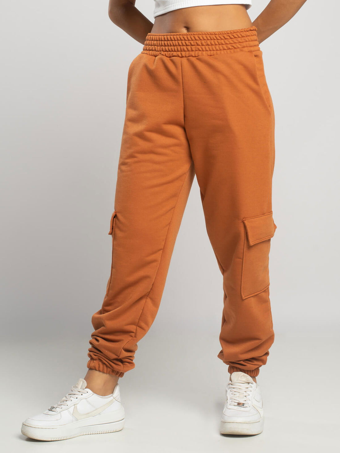 Calça Cargo de Moletinho Terracota - Vicbela