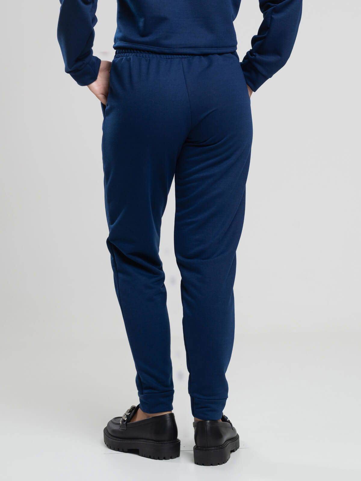 Calça Jogger Moletinho Cintura Média Azul Marinho - Vicbela