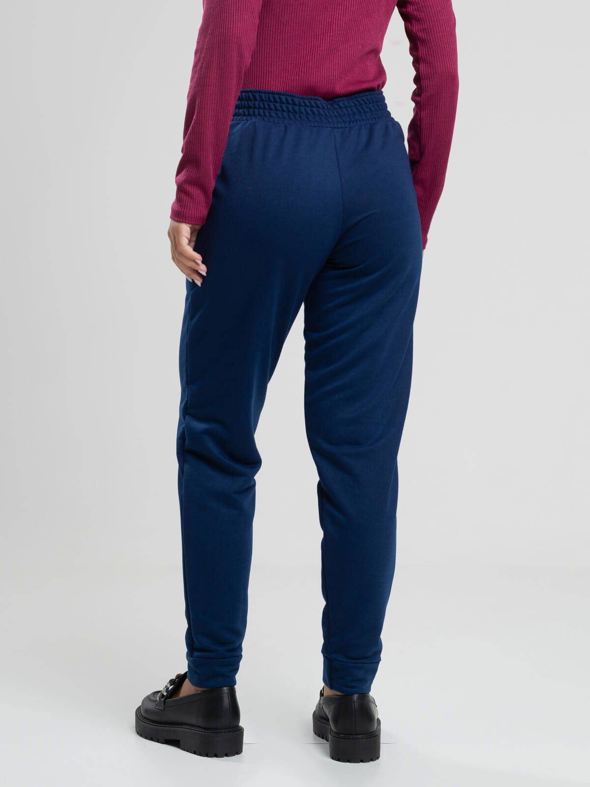 Calça Jogger Moletinho Cintura Média Azul Marinho - Vicbela