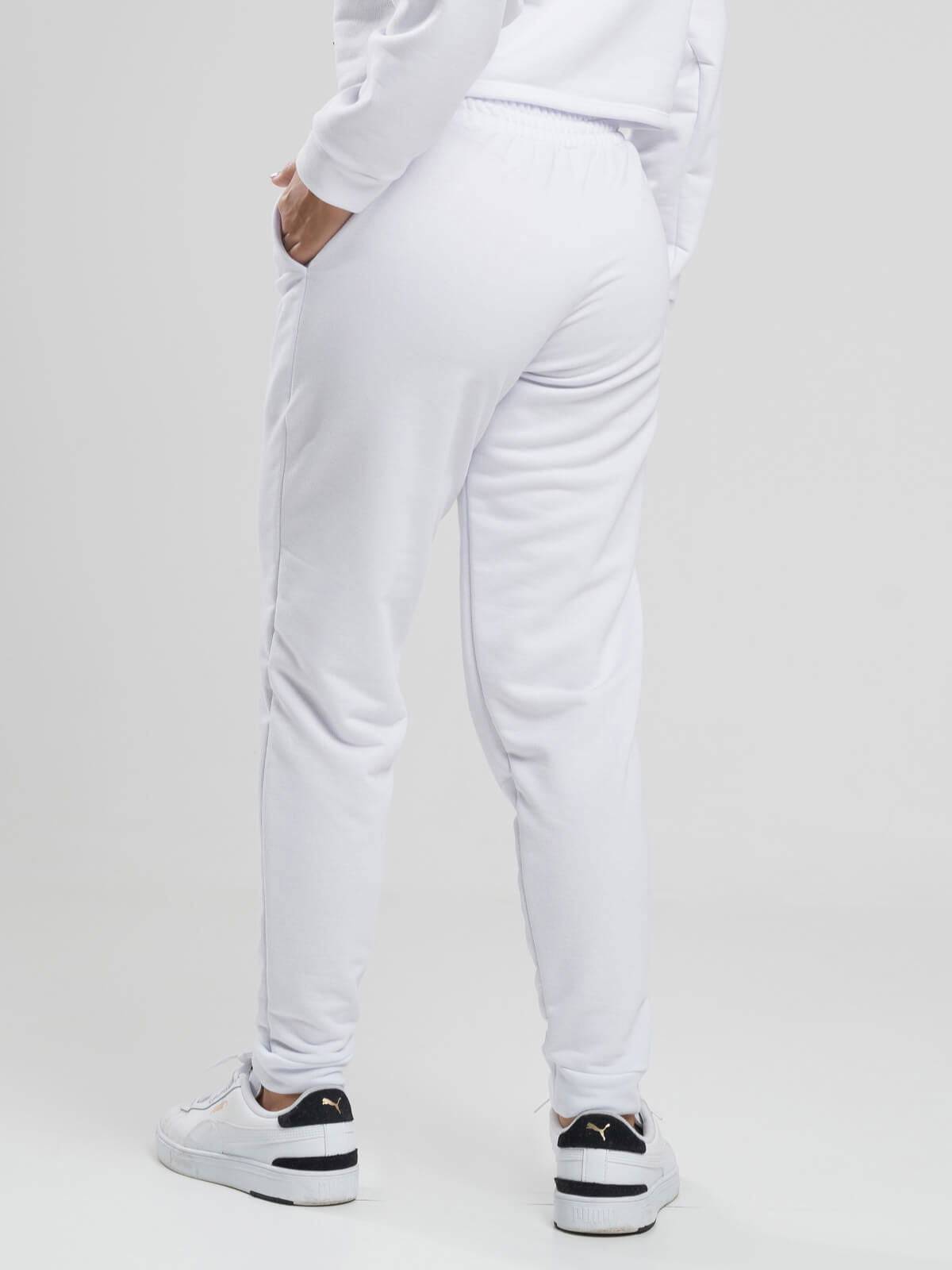 Calça Jogger Moletinho Cintura Média Branco - Vicbela