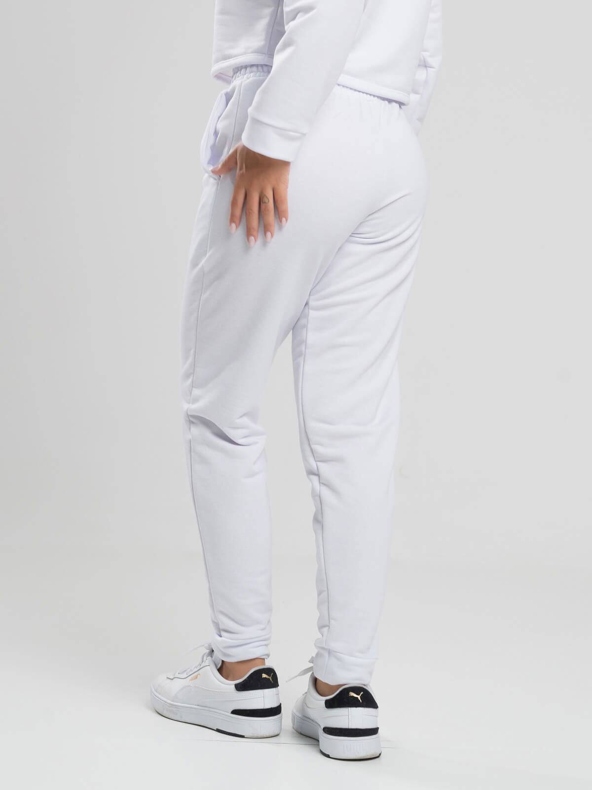 Calça Jogger Moletinho Cintura Média Branco - Vicbela