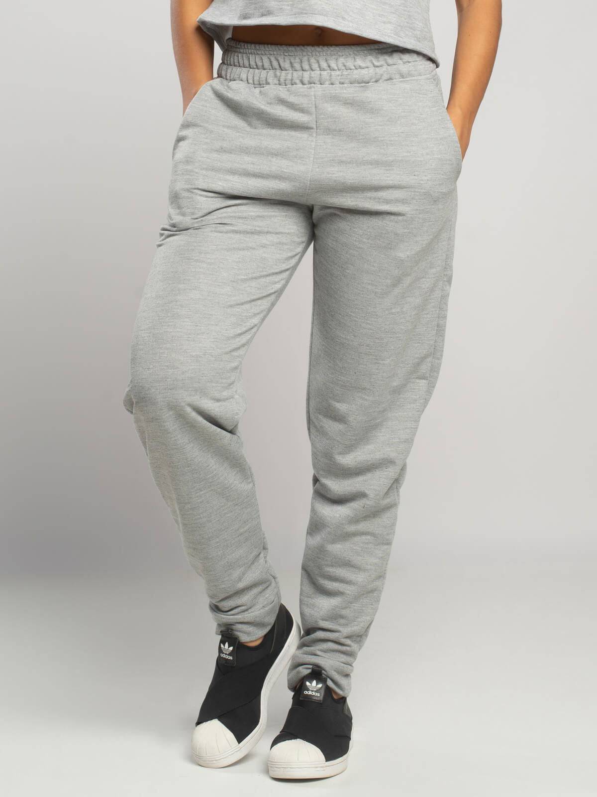 Calça Jogger Moletinho Cintura Média Cinza - Vicbela