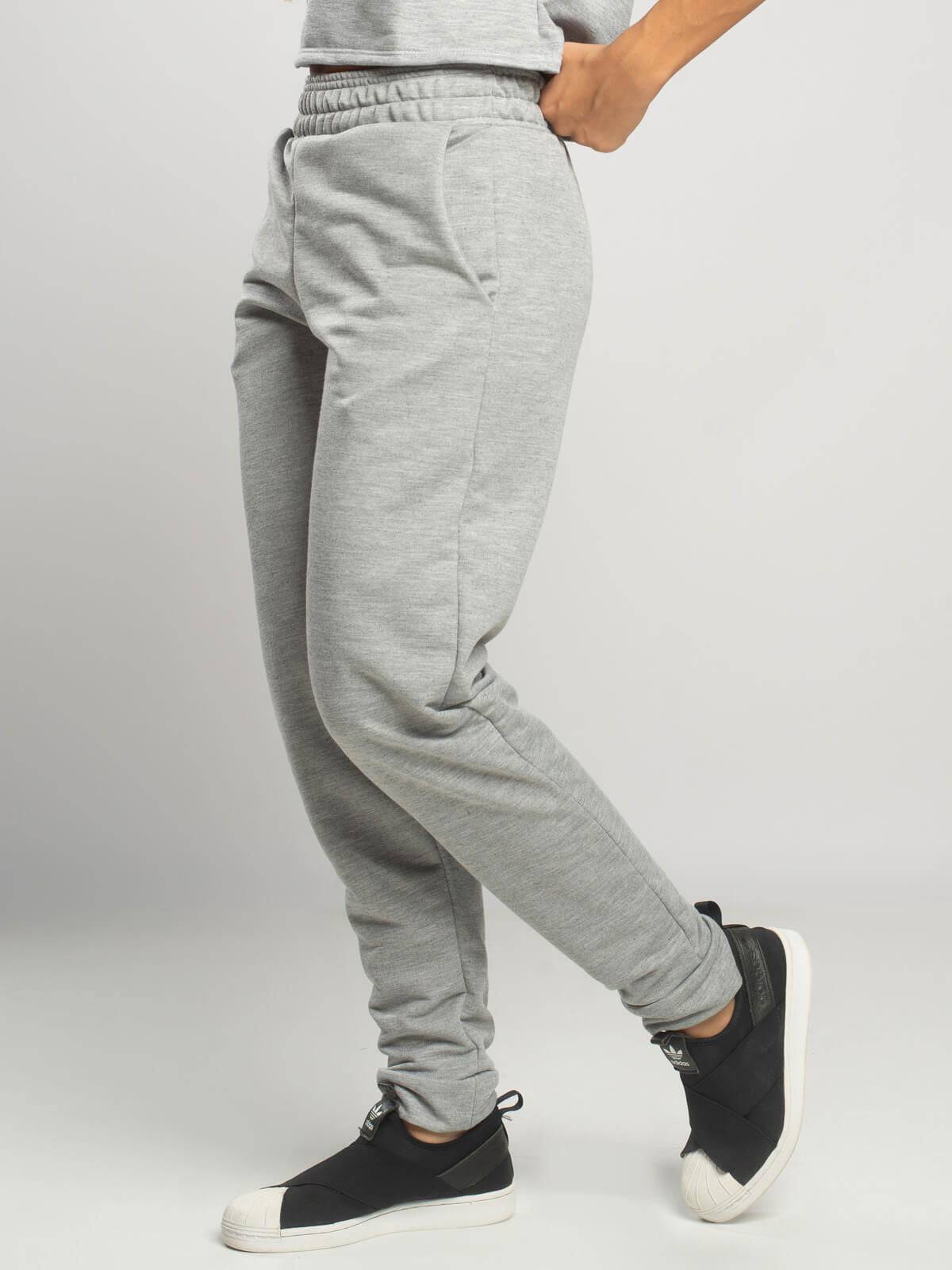 Calça Jogger Moletinho Cintura Média Cinza - Vicbela