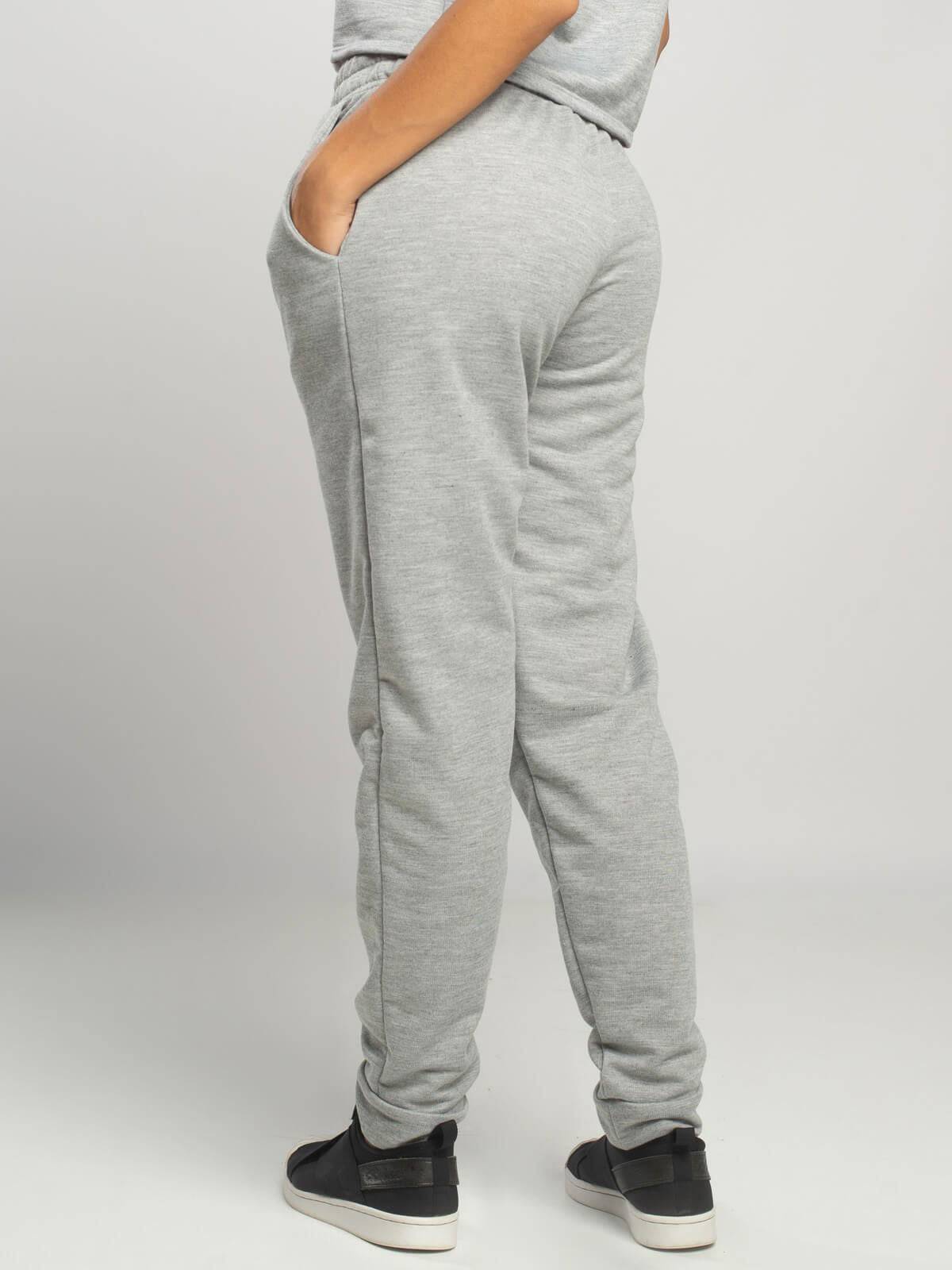 Calça Jogger Moletinho Cintura Média Cinza - Vicbela