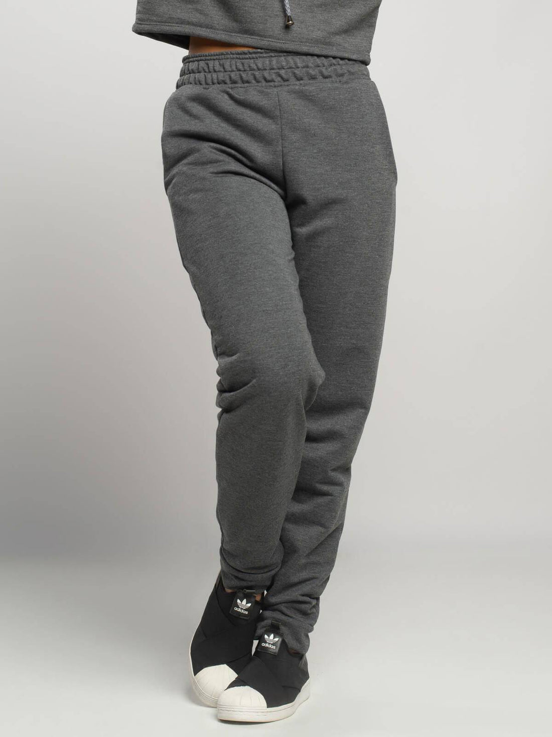 Calça Jogger Moletinho Cintura Média Grafite - Vicbela