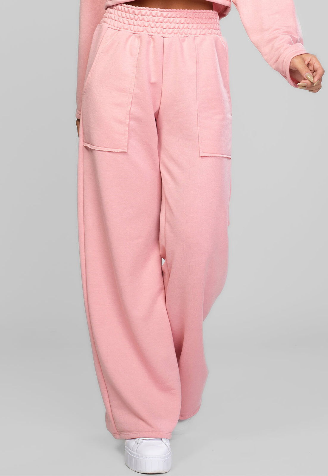 Calça Pantalona Moletinho Rosa - Vicbela