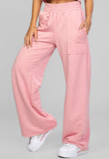 Calça Pantalona Moletinho Rosa - Vicbela