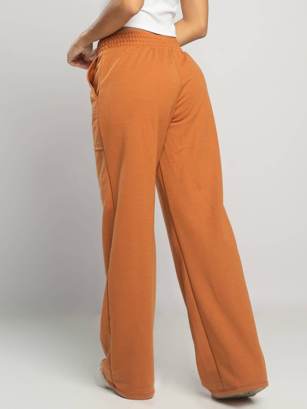 Calça Pantalona Wid Leg Moletinho Terra - Vicbela