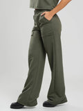 Calça Pantalona Wid Leg Moletinho Verde - Vicbela