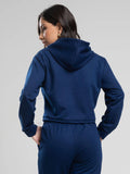 Casaco Cropped Capuz Moletinho Azul Marinho - Vicbela