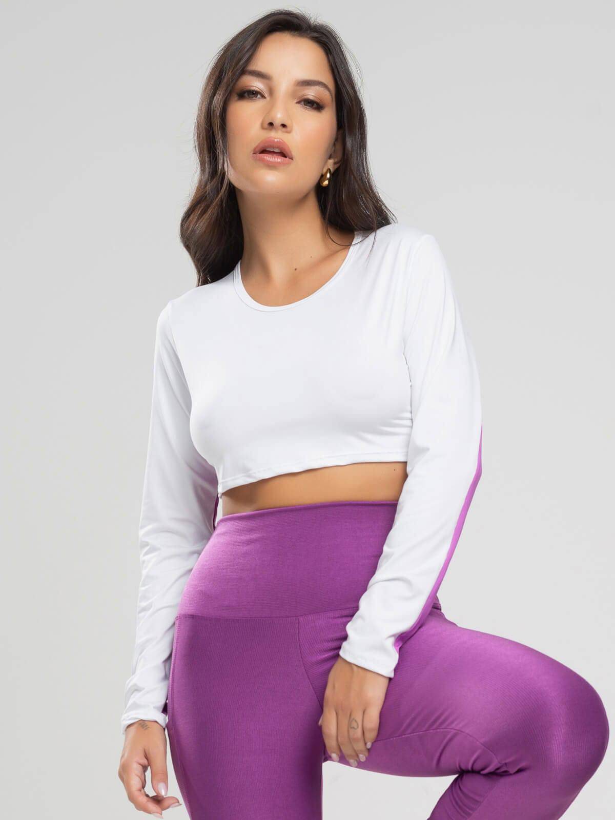 Cropped Proteção UV Faixa nas Costas Branco - Vicbela