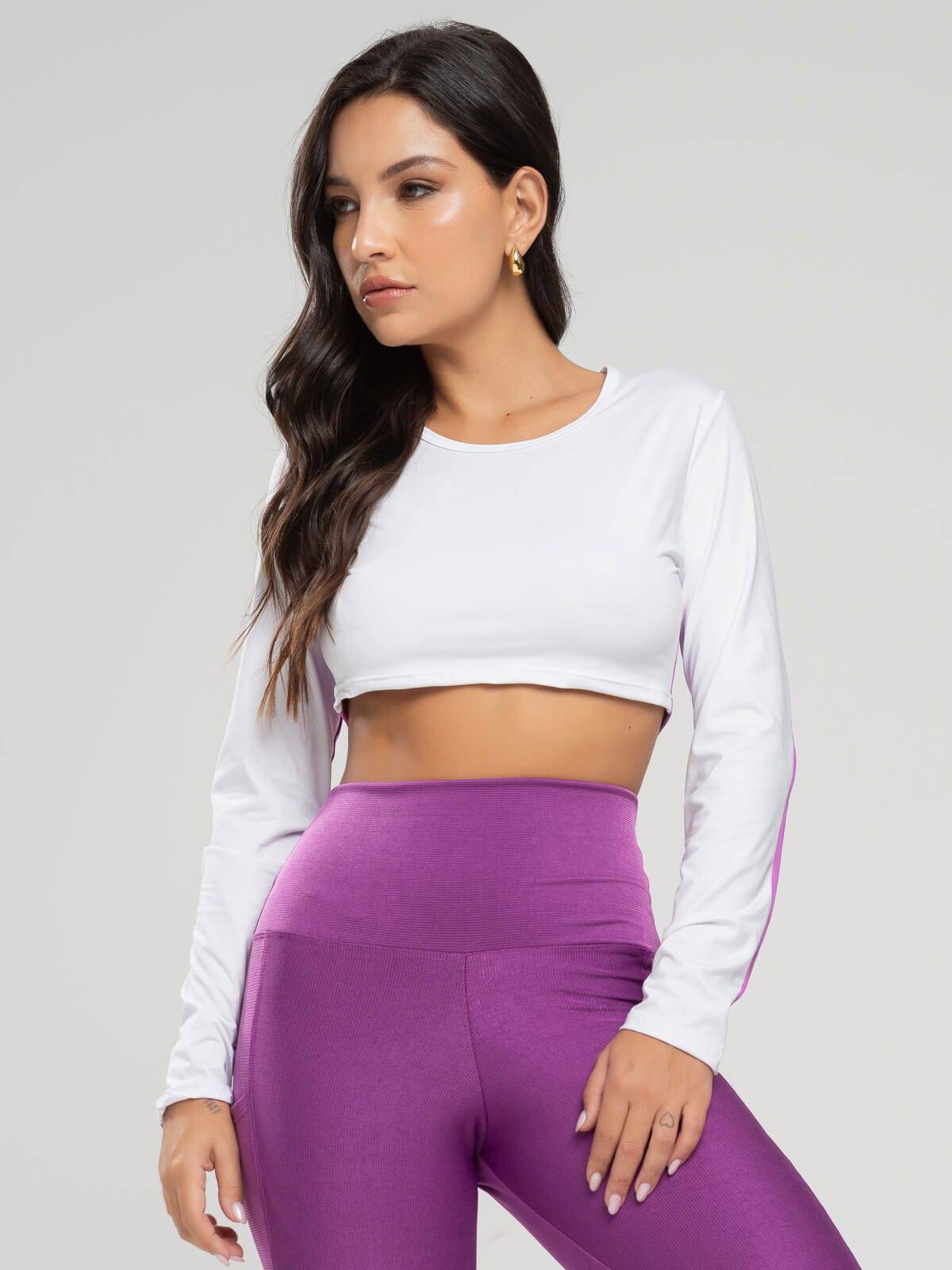 Cropped Proteção UV Faixa nas Costas Branco - Vicbela