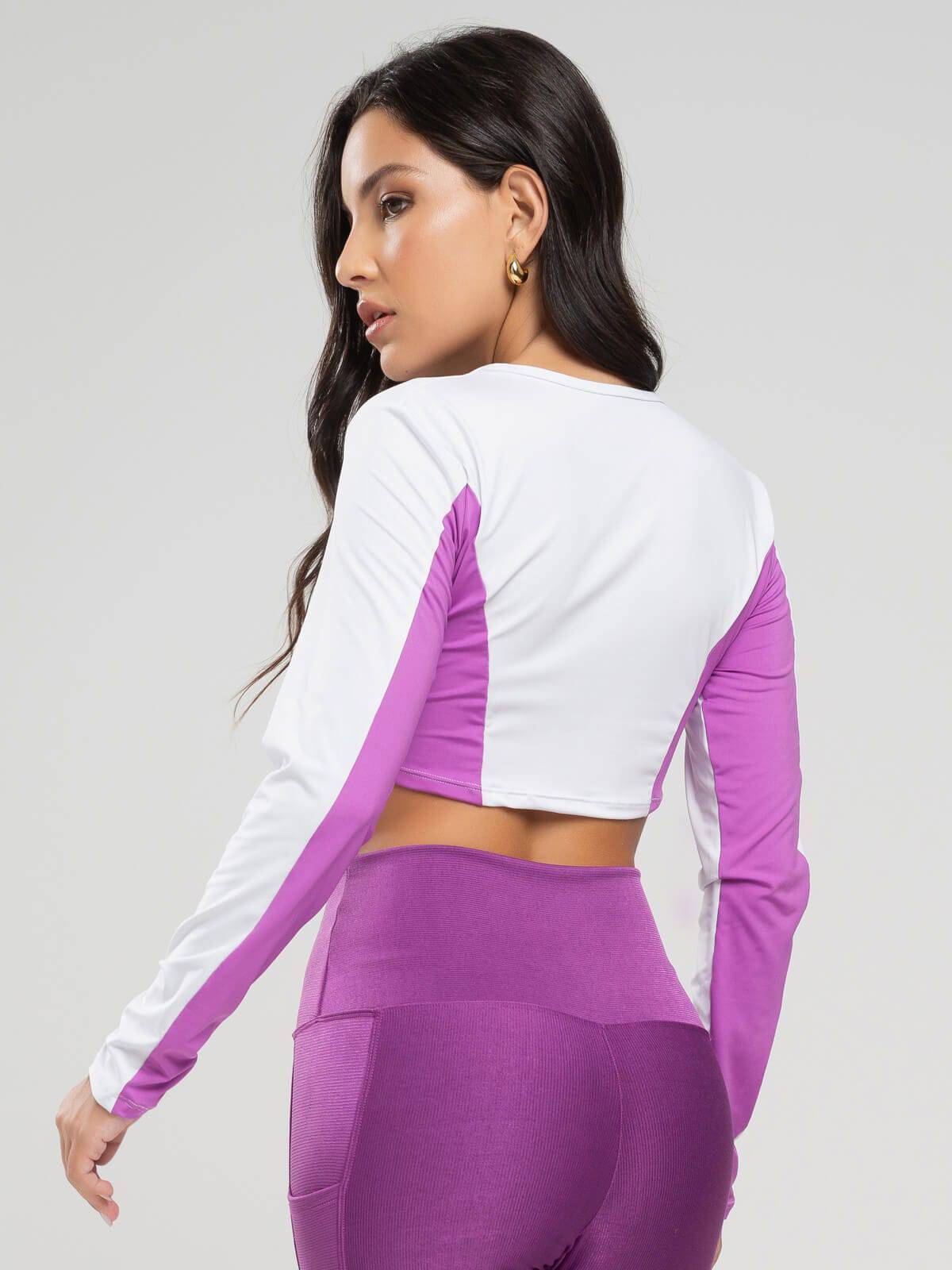 Cropped Proteção UV Faixa nas Costas Branco - Vicbela