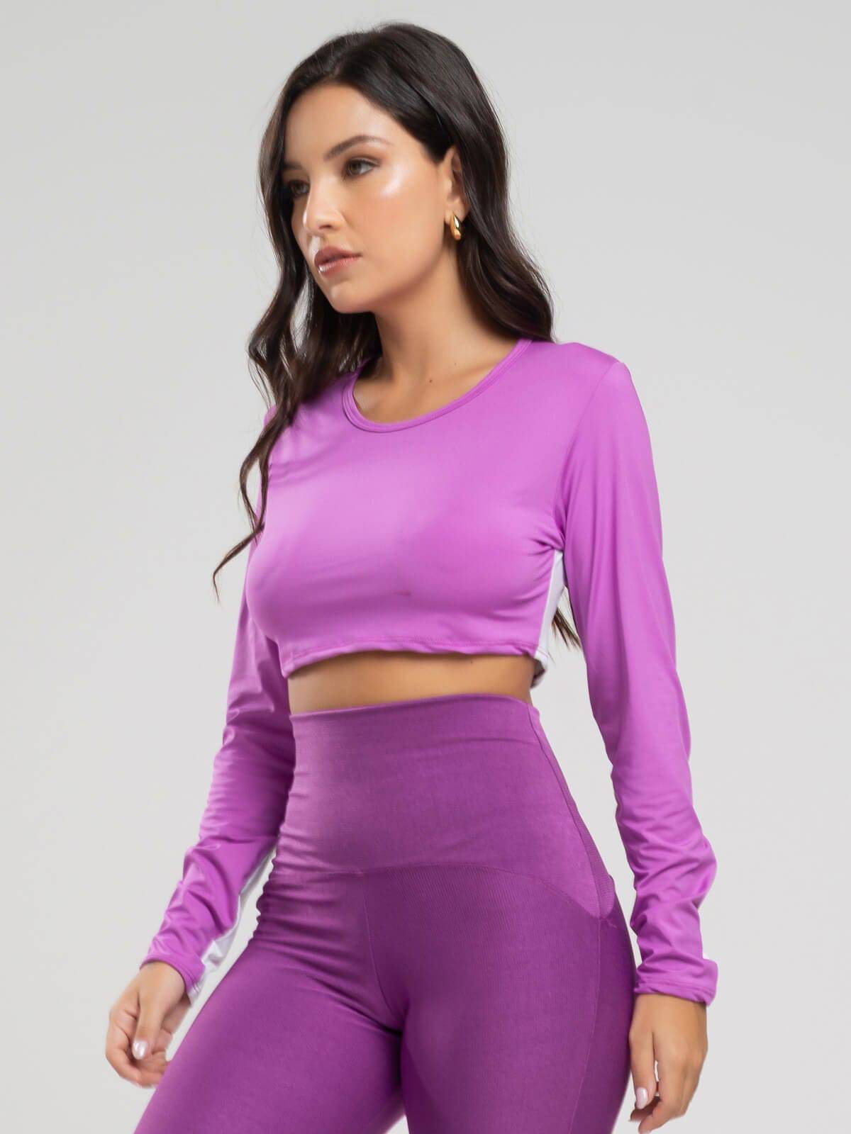 Cropped Proteção UV Faixa nas Costas Roxo - Vicbela