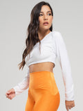 Cropped Proteção UV Liso Branco - Vicbela