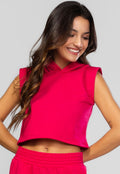 Cropped Regata Com Capuz Pink - Vicbela