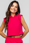 Cropped Regata Com Capuz Pink - Vicbela