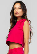 Cropped Regata Com Capuz Pink - Vicbela