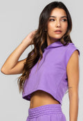 Cropped Regata Com Capuz Roxo - Vicbela