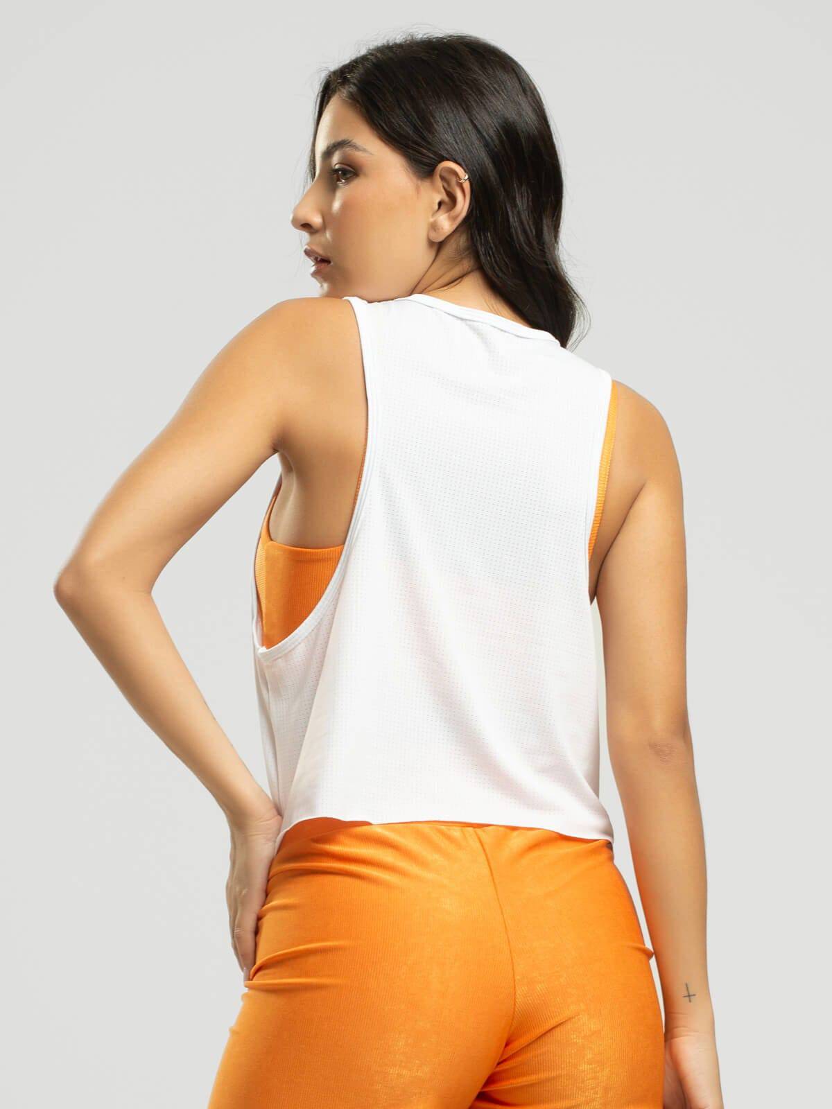 Cropped Regata Fitness Beach Tennis Branco - Vicbela
