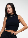 Cropped Regata Gola Alta Preto - Vicbela