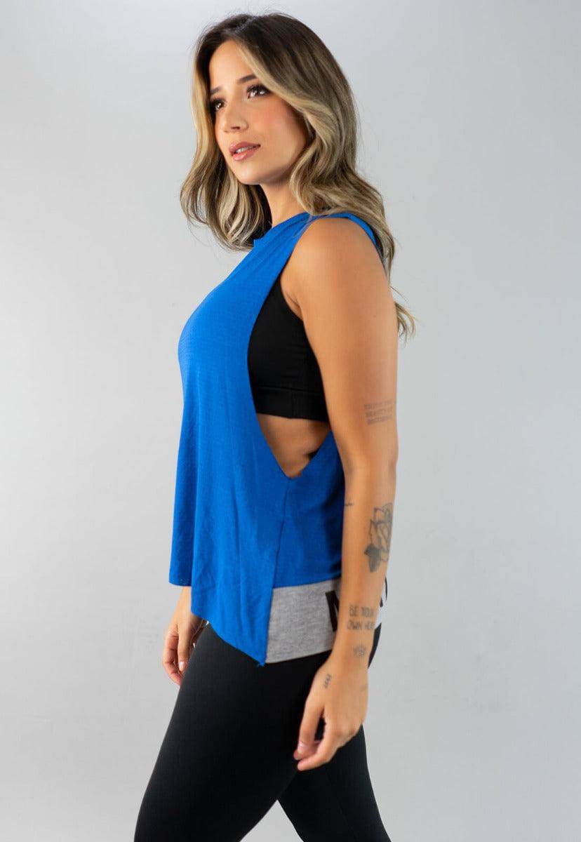 Regata Feminina Fitness Motivation Azul - Vicbela