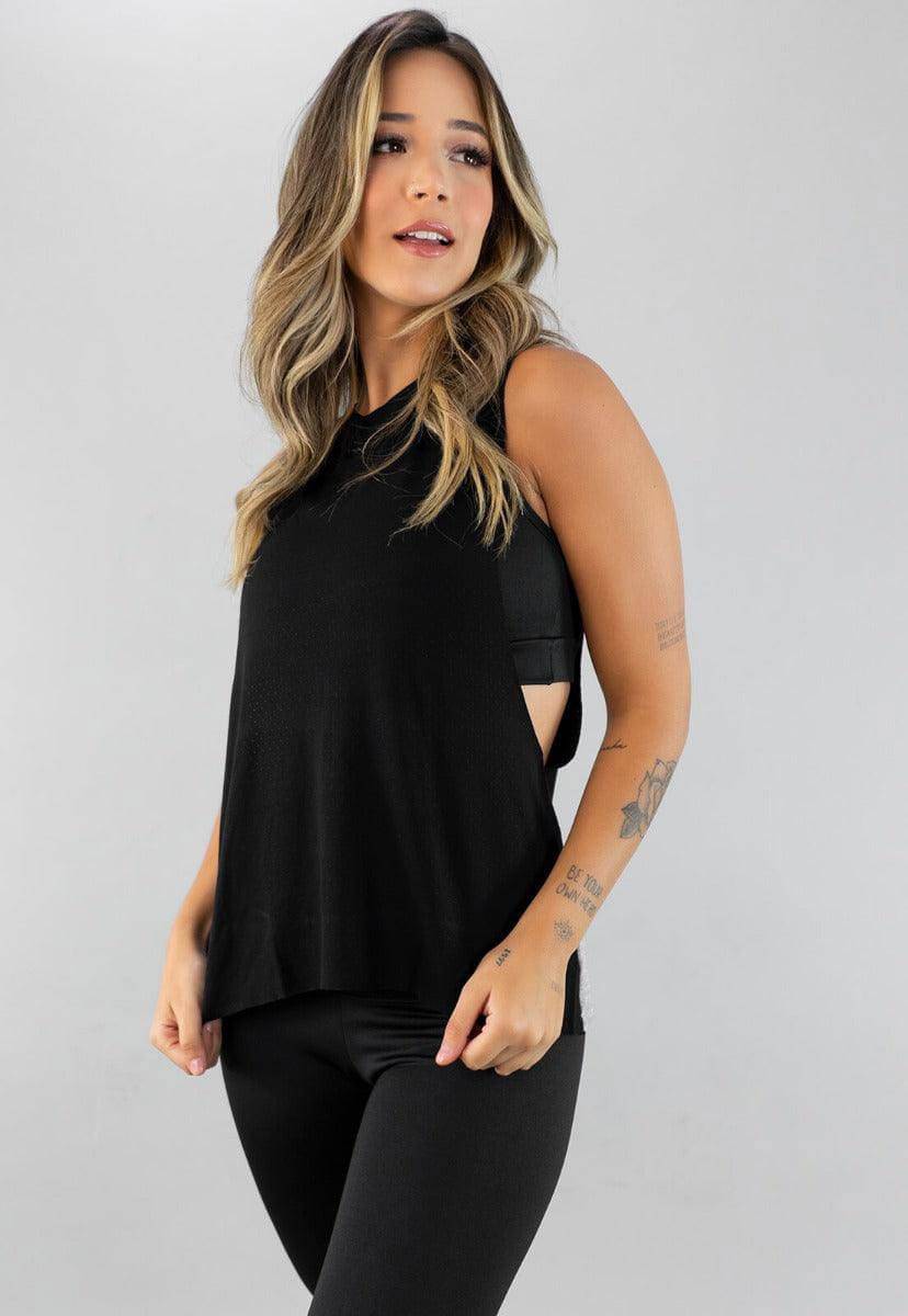 Regata Feminina Fitness Motivation Preto - Vicbela