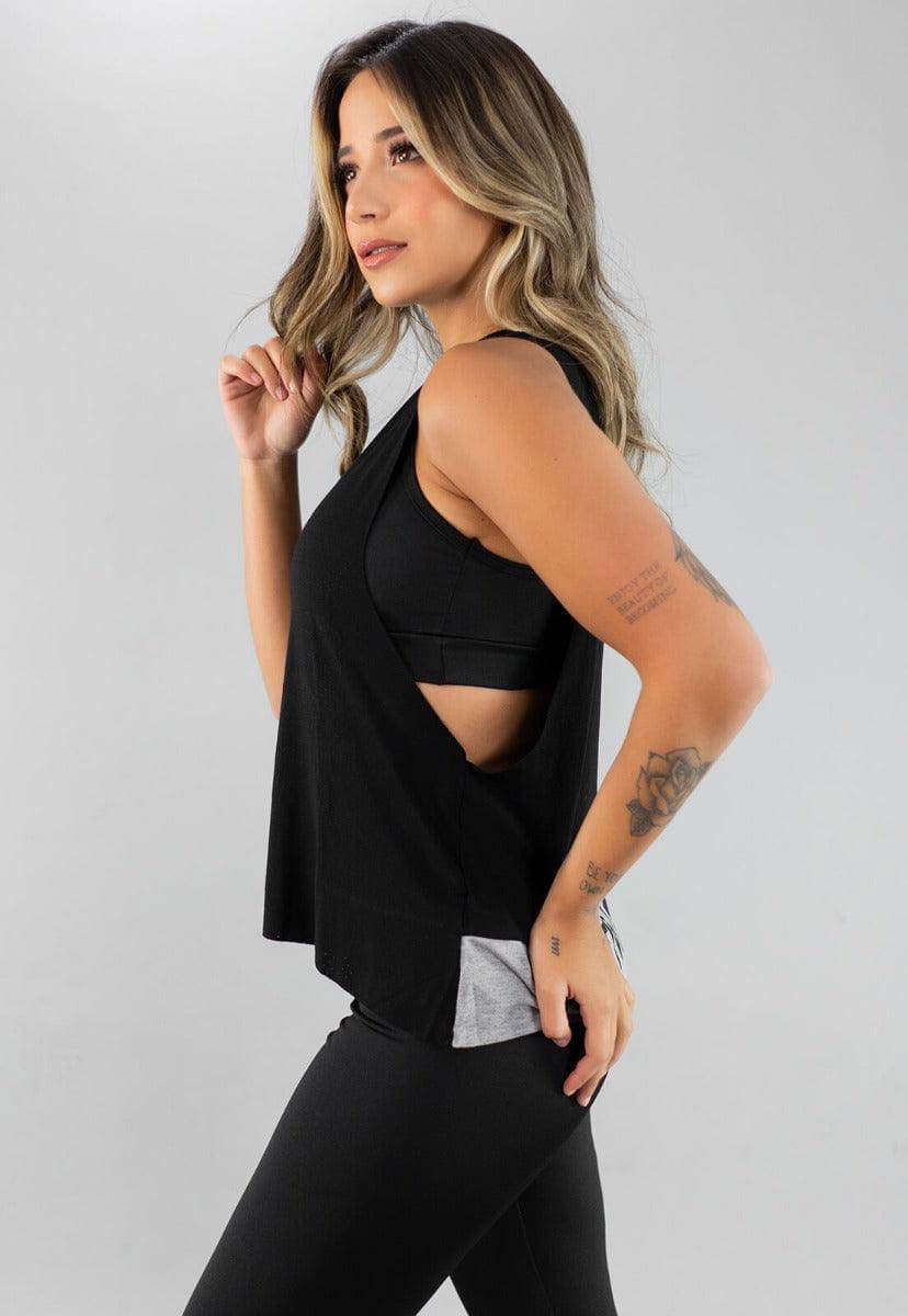 Regata Feminina Fitness Motivation Preto - Vicbela