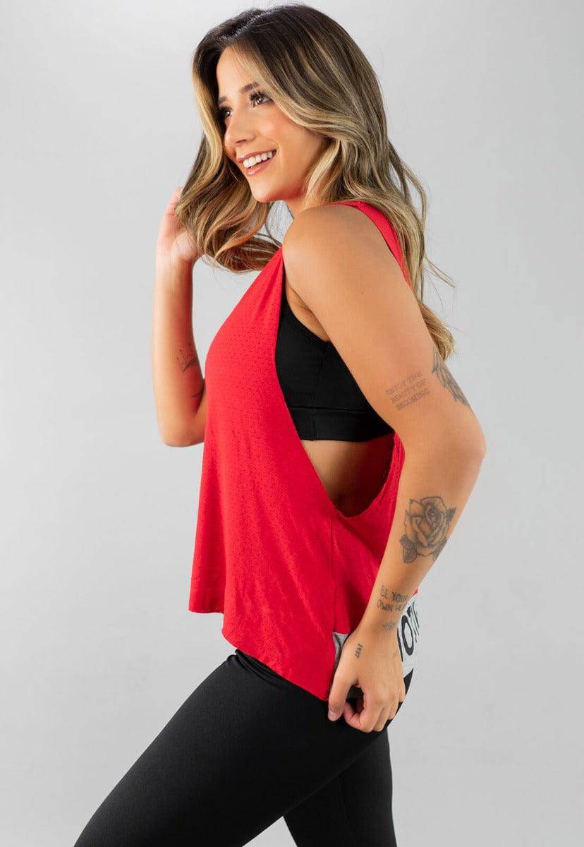 Regata Feminina Fitness Motivation Vermelho - Vicbela
