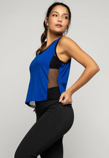 Regata Telinha Feminina Fitness Azul - Vicbela