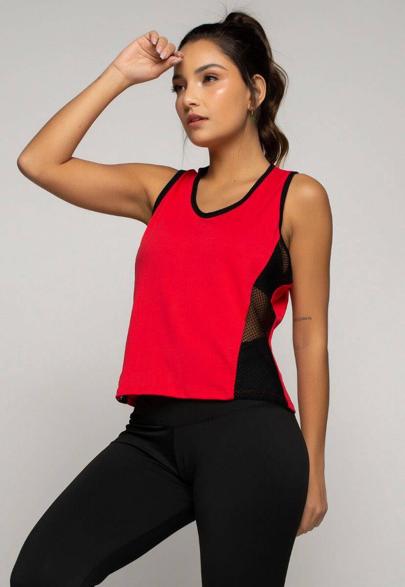 Regata Telinha Feminina Fitness Vermelha - Vicbela