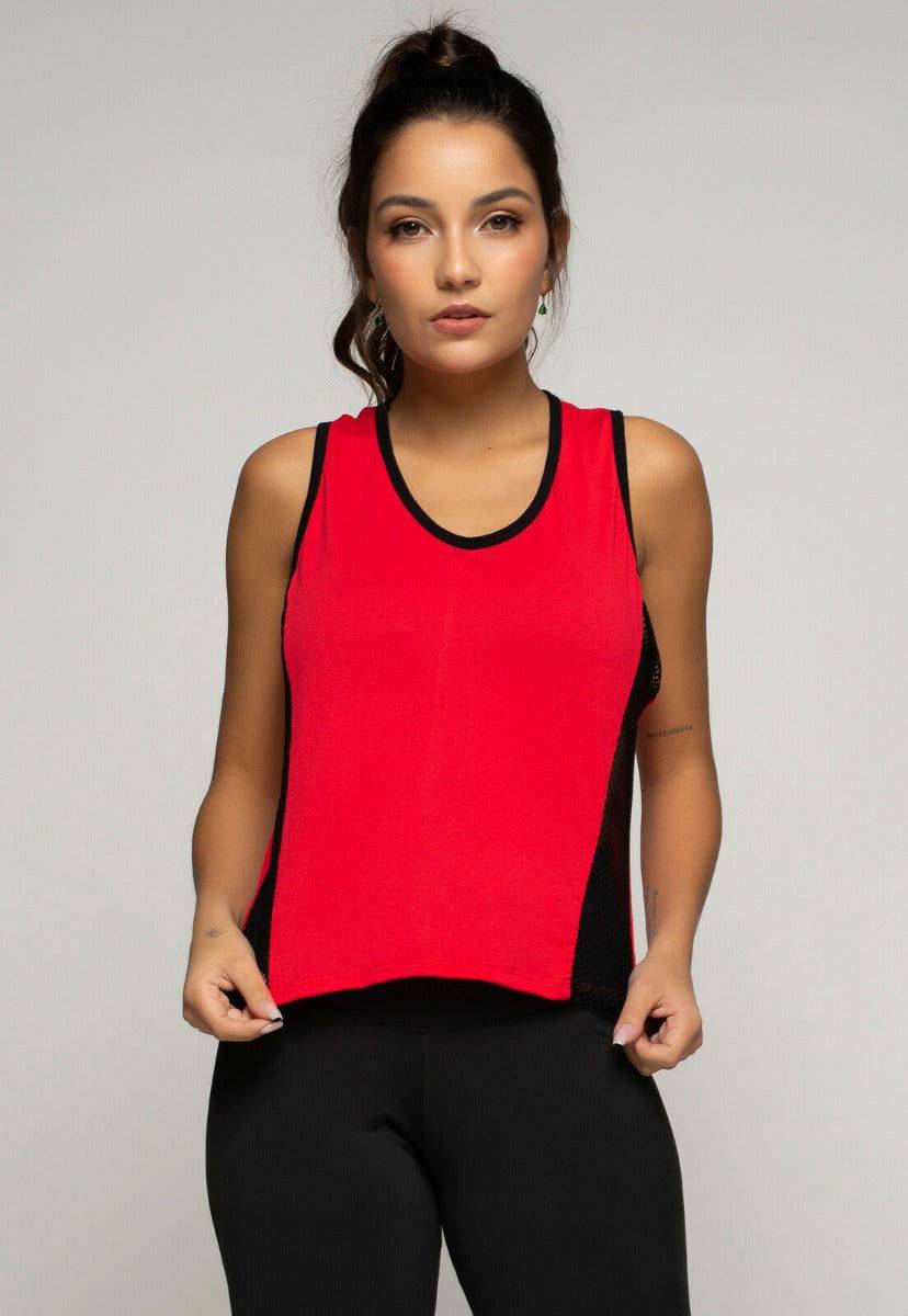 Regata Telinha Feminina Fitness Vermelha - Vicbela