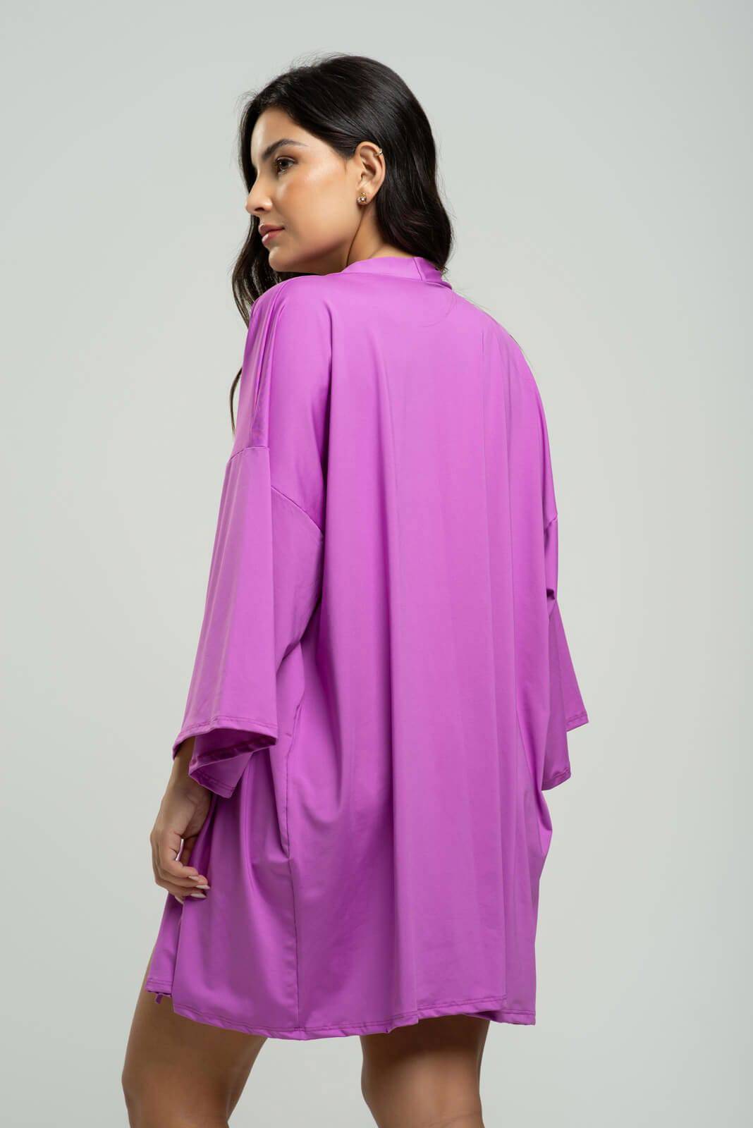 Saída de Praia Kimono Liso Roxo - Vicbela