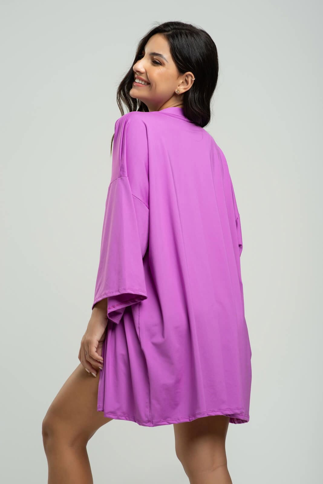 Saída de Praia Kimono Liso Roxo - Vicbela