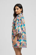 Saída de Praia Kimono UV Estampado Flor - Vicbela